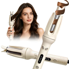 Premium Auto Curling Iron 28mm Ceramic Hair Curler Portable Rechargeable LED Display Adjustable Heat for Hotel RV Salon Use