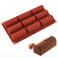 9-Cavity Reusable Silicone Cake Molds Easy Demoulding Foldable Rolling Tray with OPP Bag Baking Tool