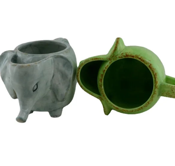 Retro Old Color Elephant Ceramic Mug Tea Bag Mug
