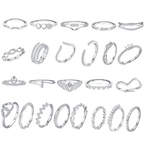 Spot Good OEM ODM Wholesale Cubic Zirconia Rings Sterling Silver 925 Rhodium Plated Wedding Engagement Eternity Ring