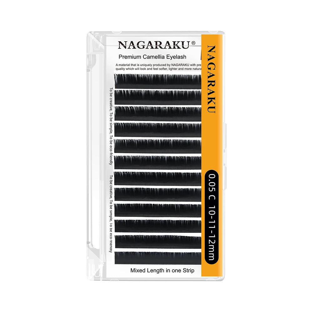 NAGARAKU Camellia Volume Eyelash Extension Mixed Length Premium Soft Natural Light Eyelashes
