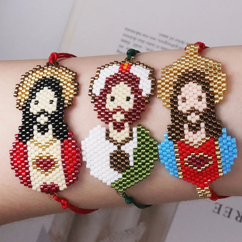 Handmade Summer Bohemian Style Bracelet with Custom Summer Fashion Bracelet for Women Jesus Charm for Fashion Gifts