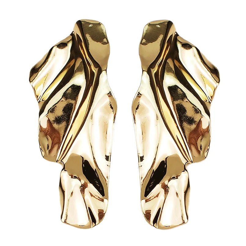 European and American Fashion Metal Iron Sheet Geometric Earrings Women Irregular Metal Sequin Earrings Jewelry