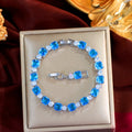 Trendy Bracelets Silver Plated Beautiful Square Shape Cubic Zirconia Bracelet for Women and Man Party Prom Costume Jewelry Gift MegaBDM