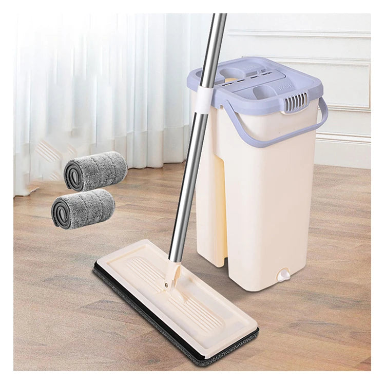 Detachable Washing Hand Free Floor Flat Mop With Replacement Microfiber Pad Cleaning Mops for Household