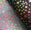 Waterproof Decorative Spots Broken Glass Pattern Iridescent Smooth Surface Shiny PU Faux Leather Fabric for Garment Home Decor
