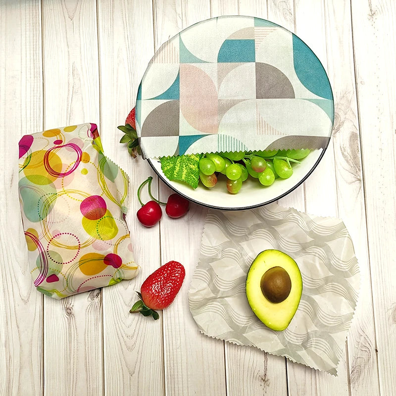 Reusable Custom Print Cherry Beeswax Wrap and Food Storage Bees Wax Wraps