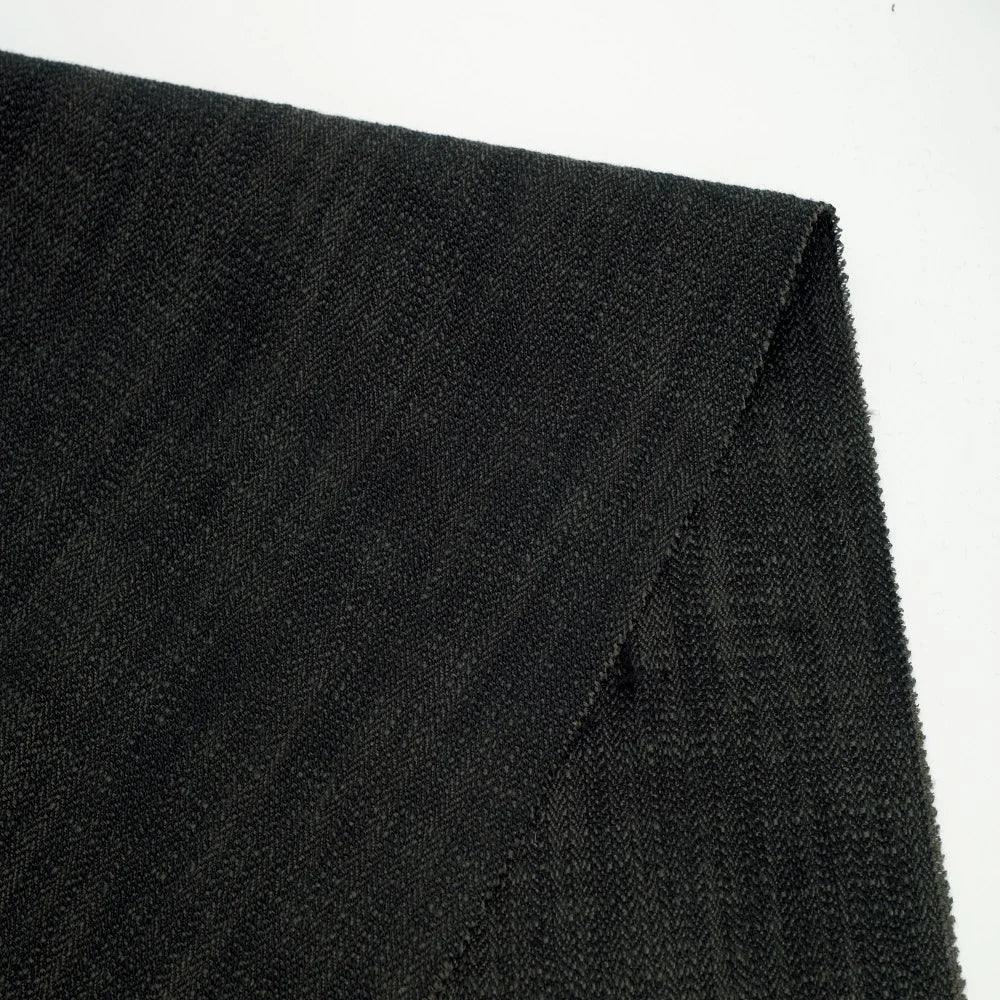 Good Quality High-count Wool Linen Blend Fabric 348gsm Heavyweight 18%wool 82%linen Yarn-dyed Herringbone Fabric for Clothing