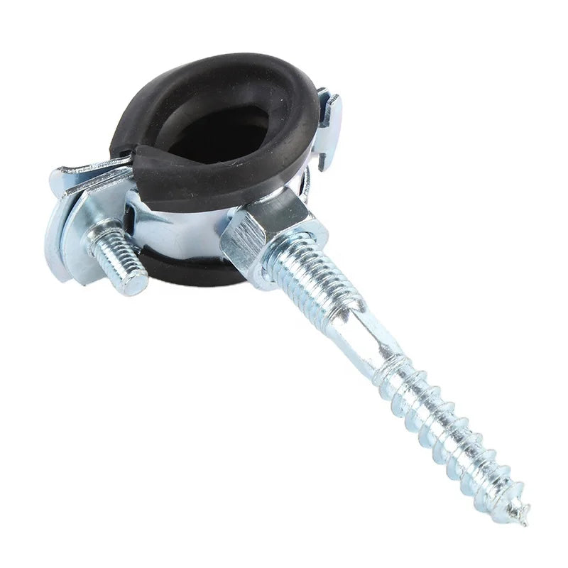 2026 Carbon Steel M8 Nut New Arrival Quick Galvanized One Screw Fixing Clamps With Rubber Pipe Adjustable Rubber Pipe Tube