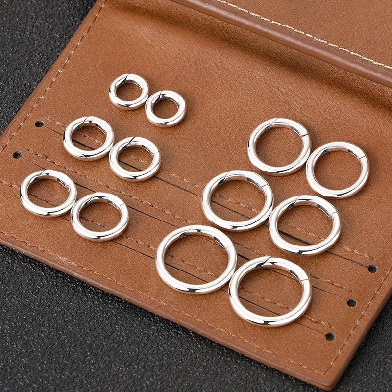 Popular Simply 925 Sterling Silver Polished Hollow Round Connection Clasp for Jewelry Making Accessories