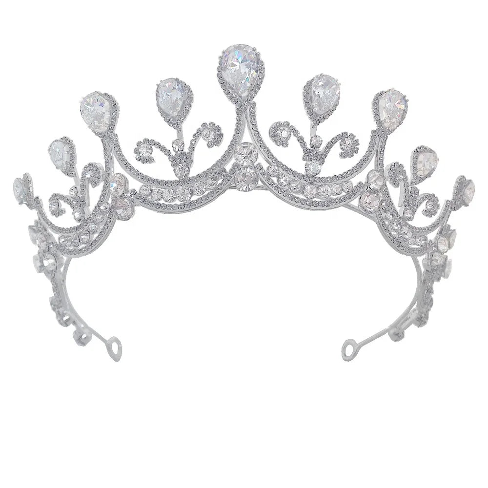 Cheerfeel Handmade Wedding Rhinestone Head Jewelry Crown for Bride HP342