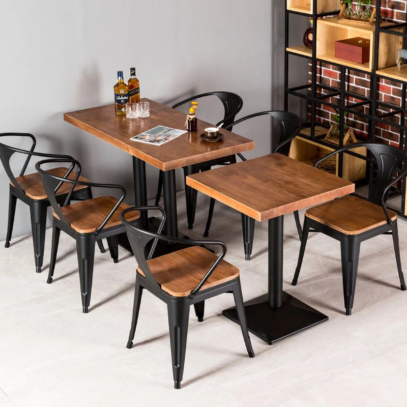 Modern Metal Dining Table and Chair Set for Restaurants Bars Cafes Coffee Shops and Hotels-Wholesale