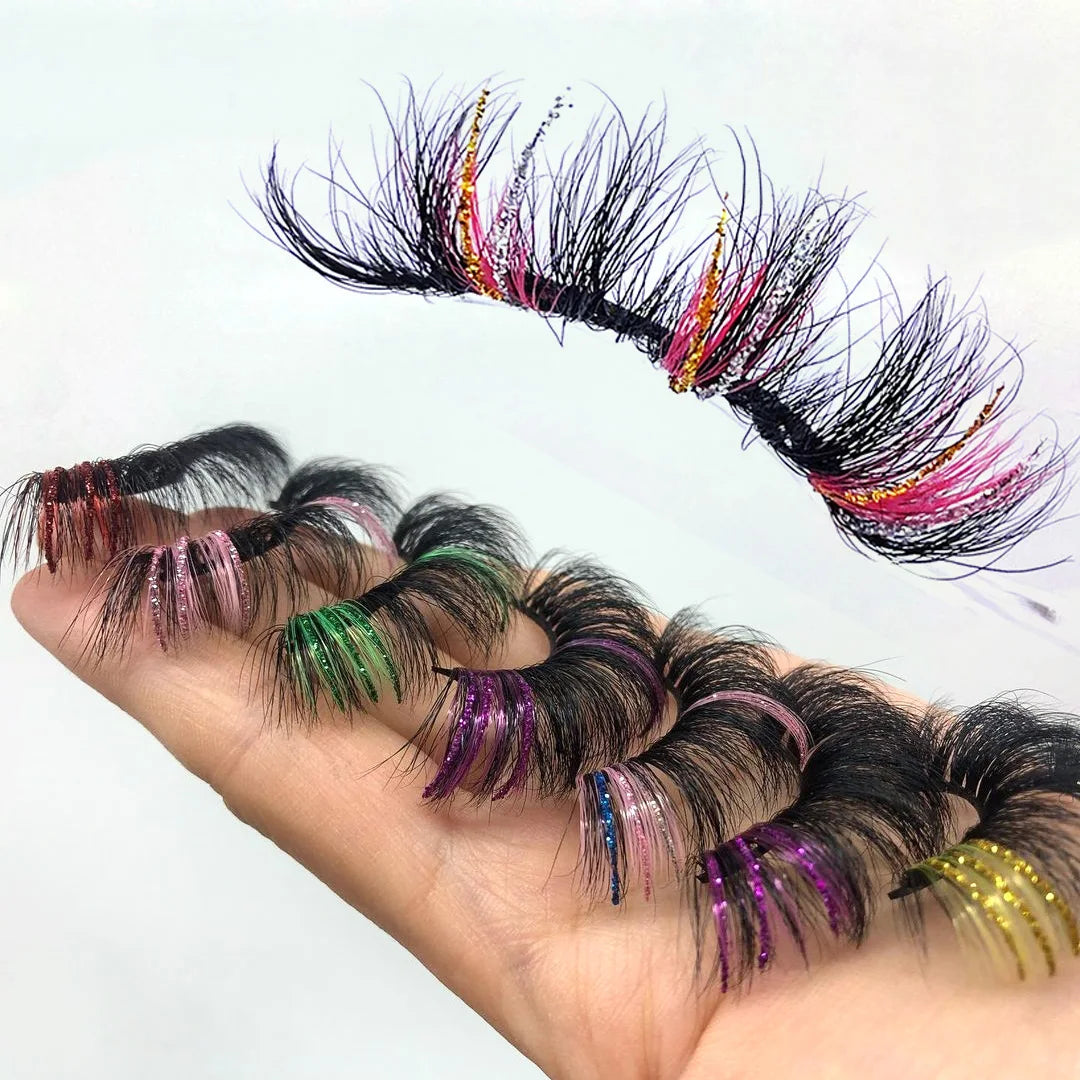 Cruelty-Free Lastrose Mink Eyelashes 25mm Full Strip Handmade 0.07MM Thickness Glitter & Shimmery False Eyelashes Wholesale