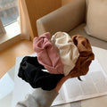 Korean Style New Fold Wide Edge Cloth Hair Band Fashion High-grade Sense of Solid Color Head Band Factory Wholesale