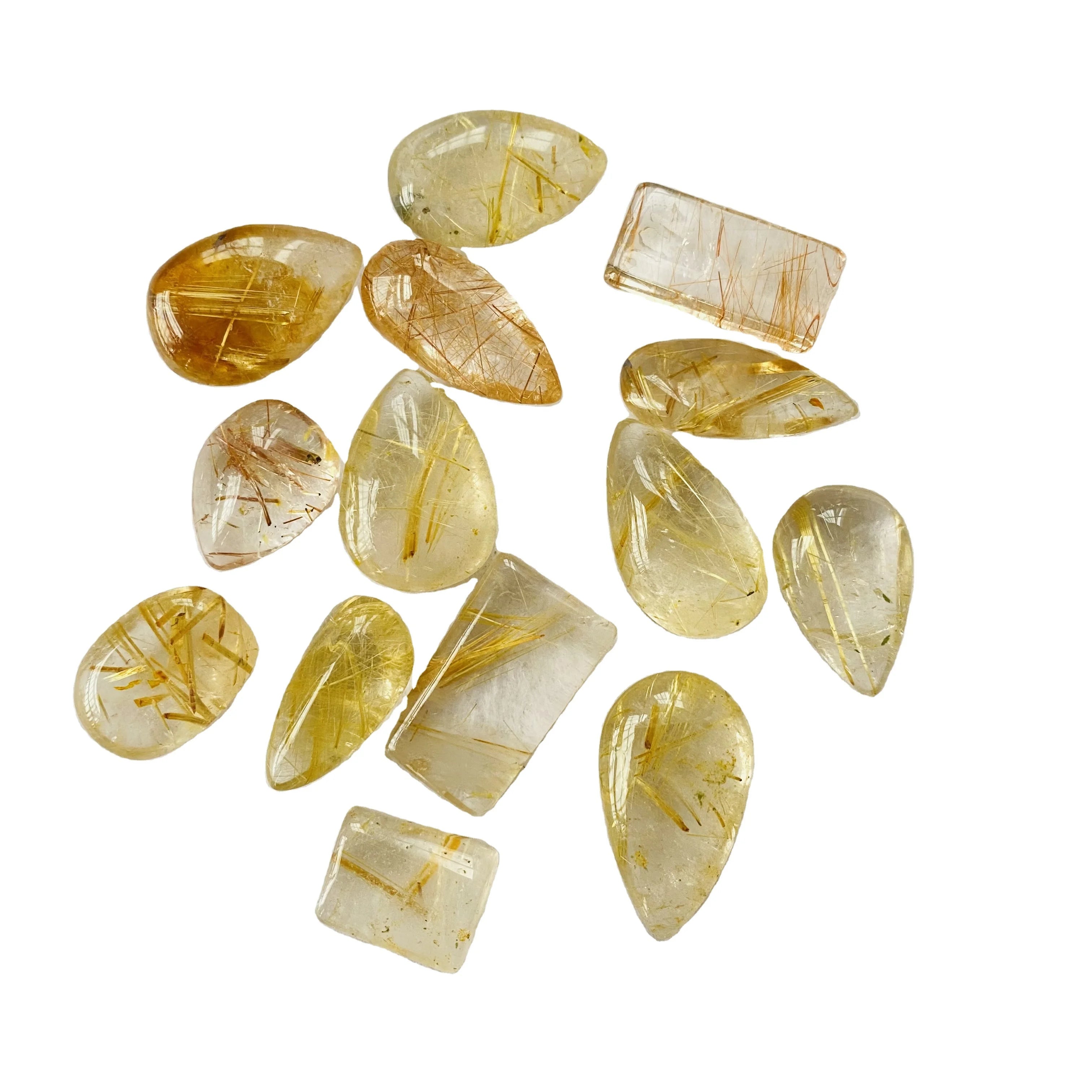 Wholesale Natural Golden Hair Quartz Crystal Stone Pendant Necklace Rutile Quartz Pendant