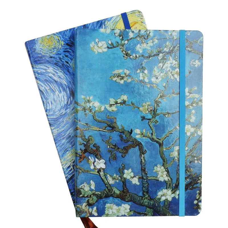 2020 Newest Wholesale Custom Logo School Van Gogh A5 Painting Hard Cover Notebook Diary Pages Custom Printed PU Notebook