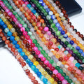 Wholesale 4-12mm Banded Agate Stone Beads Round Loose Multi Colors Dyed Blue Coffee Red Black Striped Agate