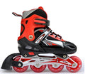 Rollers Skate Shoe Black White Adjustable Aluminum Alloy Frame Inline Skates MegaBDM