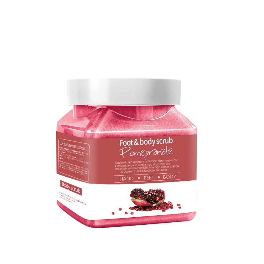 Herbicos Pomegranate Body Scrub Sea Salt Exfoliates and Cream for Improved Blood Circulation and Moisturizing Body Care