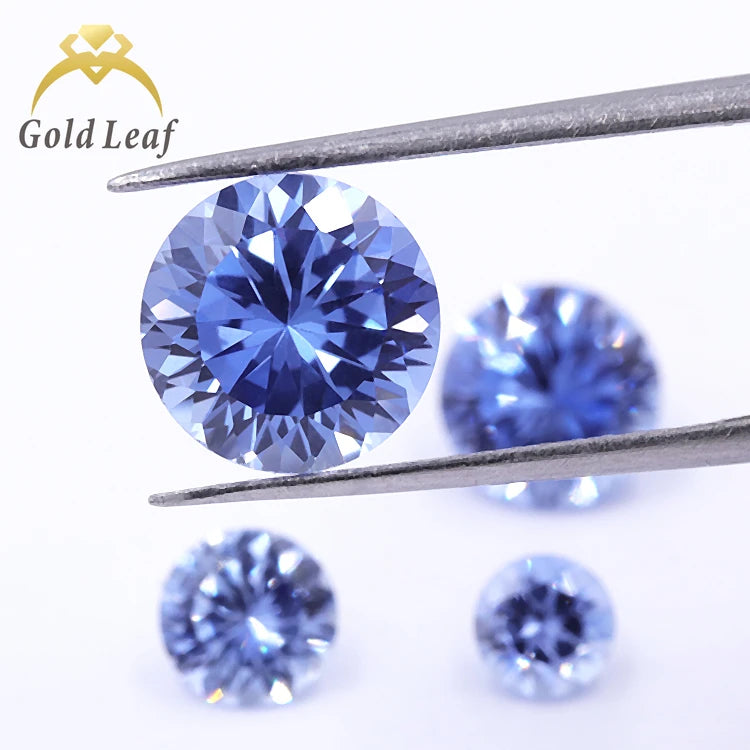 Goldleaf GRC Report Lab Grown Sapphire Wholesales 1mm-8mm  Synthetic Created Sapphire Round Cut Loose Gemstones
