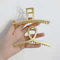 Wholesale 11CM Matt Metal Large French Hair Claw Gold-Plated Shark Clip Hairpin Headwear Made of Durable Alloy