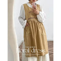 Cotton Waterproof and Stain-Resistant Embroidered Letter Sleeveless Apron for Cafe Restaurants Kitchen