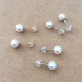 6-7 MM S925 Stud Silver Nature Freshwater Pearl Earrings Single Earringnear Round Pearl Earring