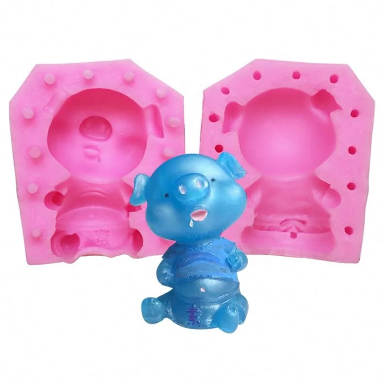 Hengya Silicone Chocolate Mold with Cute Slobber Pig Shape. Silicone Sugar Lace Mold 3D Silicone Sugar Mold Cake Decorating
