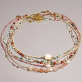 Natural Rose Quartz Necklace Semi-Precious Stone Positive Energy Bead Choker Trendy Jewelry Healing Crystal Spiritual for Women