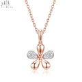 18K Rose Gold Diamond Pendant Necklace for Women Trendy & Latest Design New Fashion Flower Set