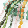 JC Crystal High Quality 8*12mm Leaf Shape Natural Stone Beads Diy Accessories Natural Stone Loose Beads for Jewelry Making