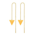 New Simple Stainless Steel Chain Geometric Round Circle Triangle Tassel Gold Plated Long Earrings