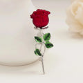 Valentine's Day Brooch Vintage Elegant Enamel Flower Pin Charm Rose Flower Brooch for Women
