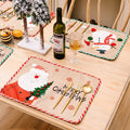 2025 Christmas Table Mat Decoration Supplies Linen Snowman Patch Insulation Xmas Table Mate Christmas Decoration Ornaments