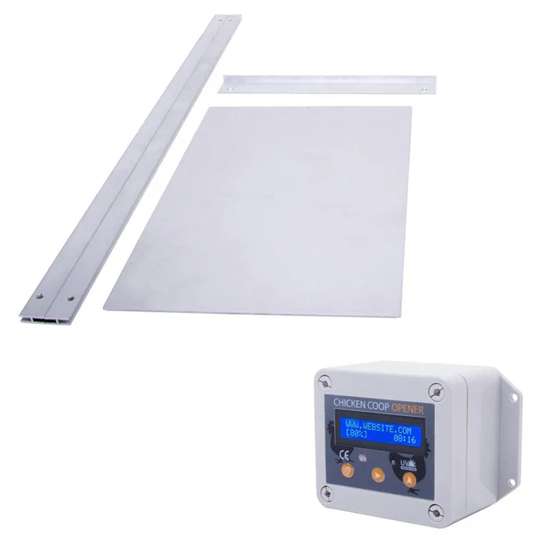 HPSFENCE Battery Powered Timer Light Sensor Automatic Chicken Coop Door Opener Automatic Door Controller with LCD Screen MegaBDM