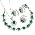5-piece Women's Ocean Style Zircon Jewelry Set for Weddings Parties Engagements Brides Fashion Accessories
