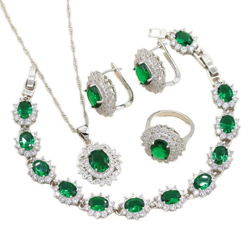 5-piece Women's Ocean Style Zircon Jewelry Set for Weddings Parties Engagements Brides Fashion Accessories