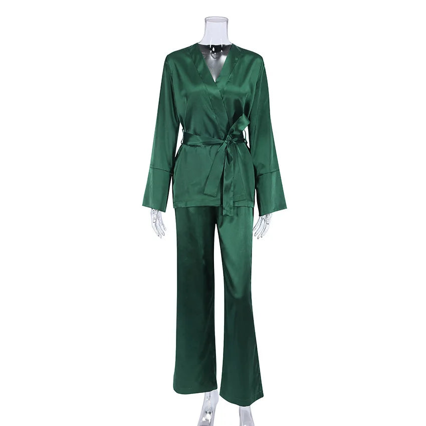 Custom Logo Woman Luxury Pajama Satin Pjs Robe Sets Sleepwear Pyjamas Pajamas for Women