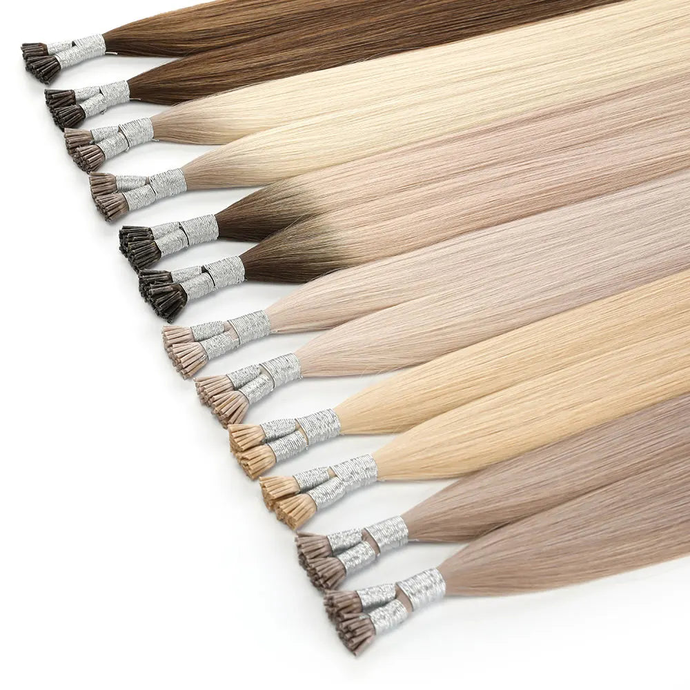 2026 Long Lasting Cuticle Aligned Russian Blonde Ombre Prebonded I Tip Hair Extensions Human Hair