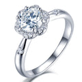 Engagement Moissanite Ring Wholesale Alibaba Jewelry Silver VVS 1CT Gemstone Geometric Chips 925 Platinum Plated Bezel R.GEM.