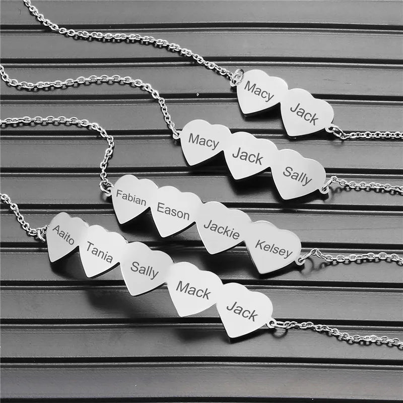 Tarnish Free Stainless Steel Heart Bracelet Custom Name Letter Engraved Bracelet for Couples Friendship Family Bracelet Bangle