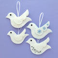 Handmade Custom White Soft Wool Felt Christmas Tree Hanging Ornament Factory Wholesale Turtle Bird Peace Christmas Ball Ornament