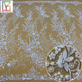 New Luxury Bridal Wedding Sequins Beaded Tulle Lace Mesh Fabrics With Pearls for European Style Dress