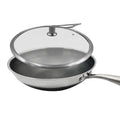 PFOA FREE Nonstick Fry Pan Stainless Steel Wok Pan Glass Lid Honeycomb Non Stick Pan
