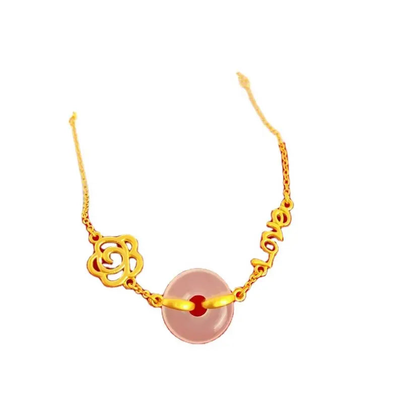 Dubai Jewelry Gold Plated Jewelry Copper Gold PlatedJewelry Safety Buckle Bracelet  Women's Fashion Jewelry Accessories