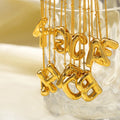 18k Gold Stainless Steel Gold-plated Titanium Steel Party Balloon 26 Letters Hollowed-out Pendant English Letter Necklace