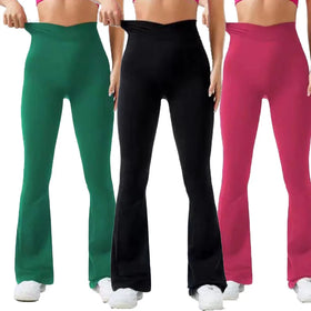Flared Pants for Sports V-Shape Waist Workout Yoga Athletic Running Women Leggings Fitness Pants Yoga Jogging Basic Bell Bottom