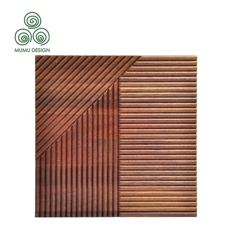 MUMU Fluted Cladding Corner Solid Wall Interior Decorating Luxury High Gloss Sculpted Wood Panel