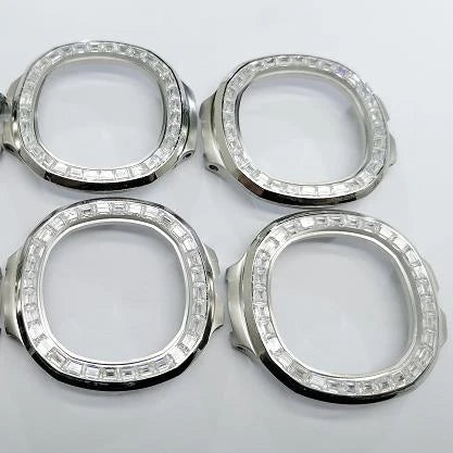 Famous Brand Loose Gemstones for Watch Bezels Stainless Steel Moissanite Bezel Set for 40mm Watch Cases