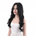 Front Wigs Hair Premium Fibre Synthetic Lace Body Wave Glueless Long Go Wear Black French Lace Average Size for Women Hot Sale